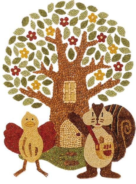 ぴぃきち・ハカセのナッツアート