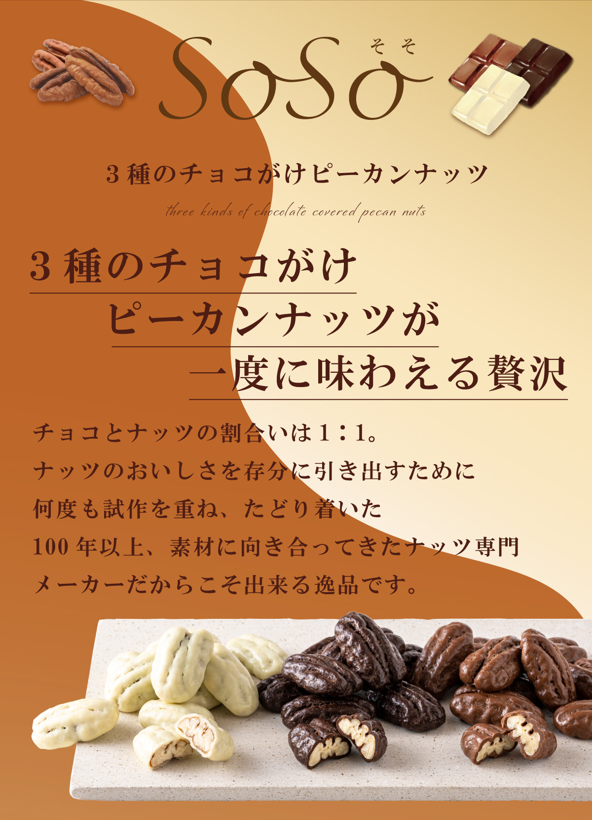 SoSo3種のチョコがけマカダミア