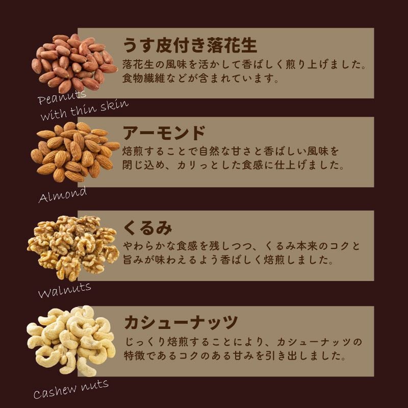 大容量 食塩不使用ミックスナッツの販売|吉田ピーナツ食品 ぴぃきち堂